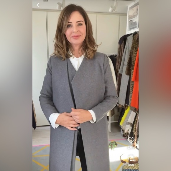 NWOT Asymmetric Architectural Layered Cashmere Coat Trinny Woodall 34 2 - Picture 3 of 10